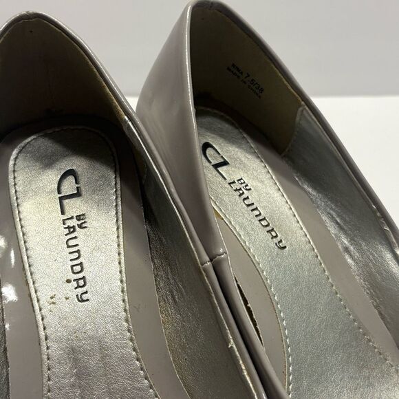 CL by Laundry Nima Patent Wedge Pump Grey Slip On 2.75” Heel Size 7.5 - Picture 16 of 16